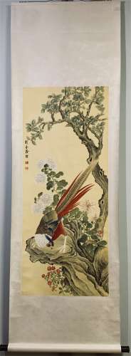A Chinese Scroll Painting by Liu Kuiling