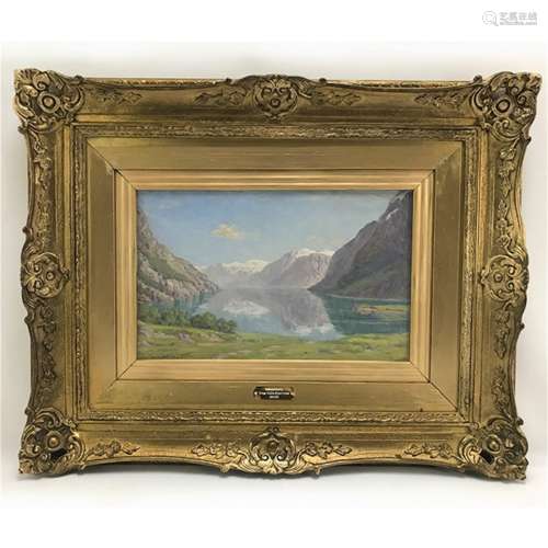 A British Oil Painting by George Byron Cooper, about the Landscape with Signature