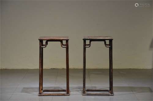 A Pair of Ancient Chinese Wooden Tea Tables