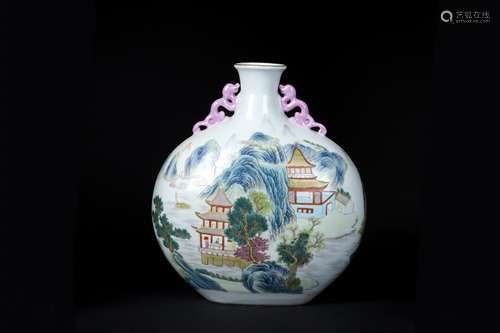 A Chinese Famille-Rose Porcelain Vase