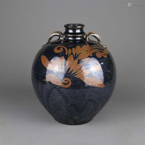 A Chinese Black Glazed Porcelain Vase