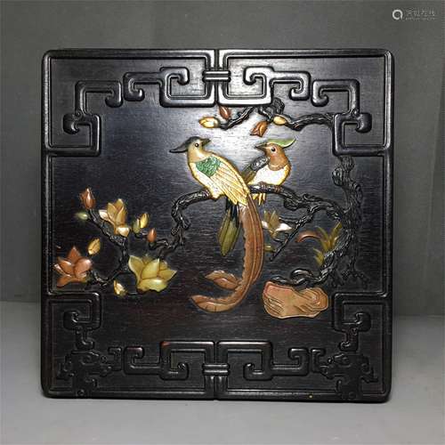 A Chinese Carved Zitan Box