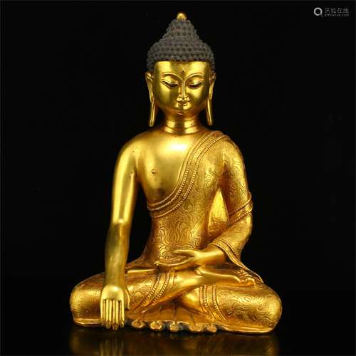 A Chinese Gilt Bronze Figure of Buddha