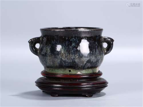 A Chinese Shiwan-Type Glazed Porcelain Incense Burner