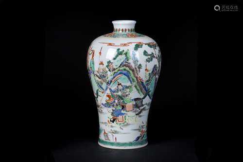 A Chinese Wu-Cai Glazed Porcelain Vase