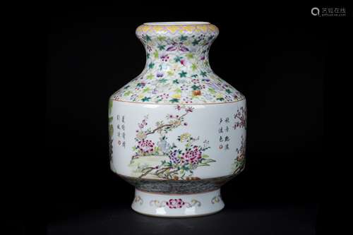 A Chinese Famille-Rose Porcelain Vase