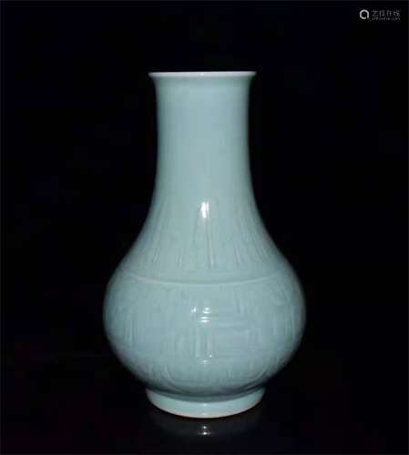 A Chinese Blue Glazed Porcelain Vase