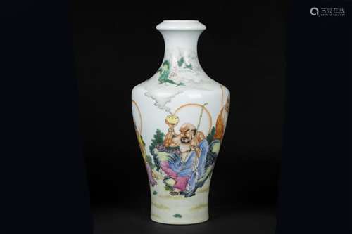 A Chinese Famille-Rose Porcelain Vase