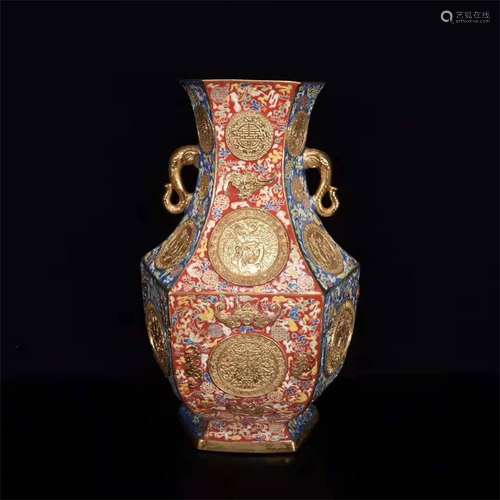 A Chinese Famille-Rose Porcelain Vase