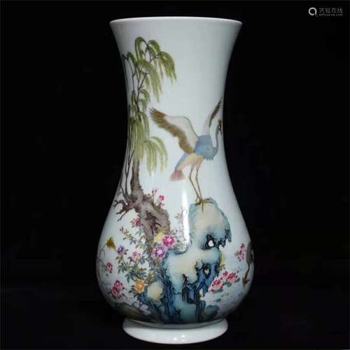 A Chinese Famille-Rose Porcelain Vase