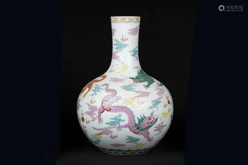 A Chinese Famille-Rose Porcelain Vase