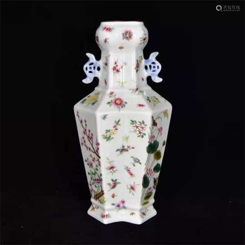 A Chinese Famille-Rose Porcelain Vase