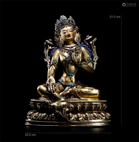 A Chinese Gilt Bronze Figure of Buddha