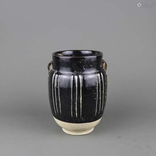 A Chinese Black Glazed Porcelain Jar