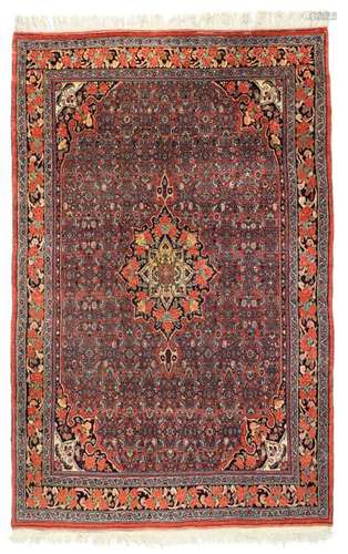 Bijar with rose pattern. Western Persia, circa 1940. 212 x 136 cm. The 