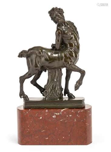 Zoffoli, Giacomo or Giovanni. 1731-1785 resp. 1745-1805, Italy, end of the 18th century h. complete 46 cm. Finely crafted bronze model of the Furietti centaur after antiquity. Signed 