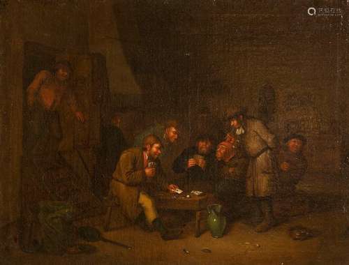 Heemskerck, Egbert van the Younger (county). 1676 - 1744. 44 x 57 cm. Card playing peasants in the inn. Oil/liquid, lower left unclearly signed and dated 1750. rest.