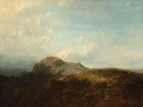 Spit it out, Carl. Munich 1808 - 1885. 23 x 30 cm. Landscape at the Wendelstein. Oil/cardboard, monogrammed S im Rhombus at lower left, label of Galerie Dr. Bühler, Munich, on the reverse. The painting is listed and illustrated in Siegfried Wichmann, Carl Spitzweg, Verzeichnis der Werke, Gemälde und Aquarelle, Stuttgart 2002, p. 102 WVZ Nr. 1383. According to the entry in the sketchbook of 1855/60, Spitzweg and his painter colleague Eduard Schleich the Elder often walked the path depicted on the painting. Provenance: Collection of the Stuttgart entrepreneur and art lover Wolfgang Osterloh. See the portrait of Wolfgang Osterloh (PDF).