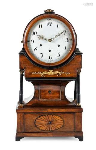 BIEDERMEIER TABLE CLOCK. PROBABLY AUSTRIA, 19TH CENTURY H. 65 CM.