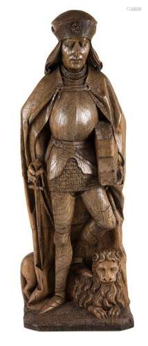 HL. ELIGIUS, NETHERLANDS. 16TH CENTURY. AND LATER, OAK. H. 91 CM.