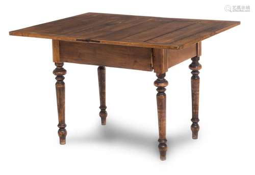 FOLDING TABLE, MIDDLE 19TH CENTURY OAK. 80X60/120X90 CM.