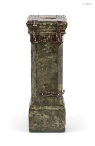 SACRIFICIAL STICK, 18TH/19TH CENTURY,. WOOD, PAINTED, FITTINGS. H. 68 CM.