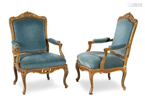 COUPLE OF FAUTEUILS, 19TH CENTURY. DOG GROWLS. H. 110 CM.