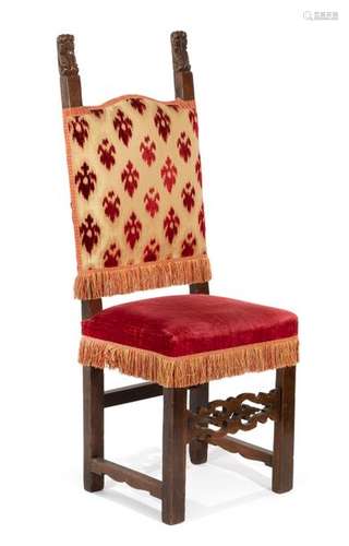 BAROQUE POST CHAIR,. 2ND HALF 17TH CENTURY,WALNUT. H. 134 CM.