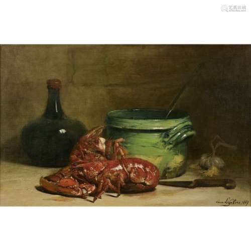 Ernest LEFèVRE (1850 1889) Nature morte aux homard…