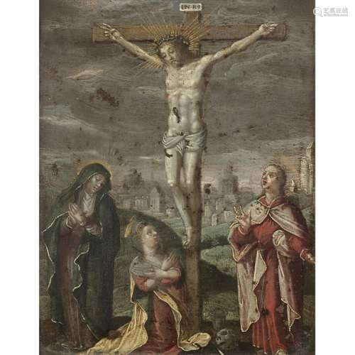 École flamande du XVIIe siècle La Crucifixion entr…