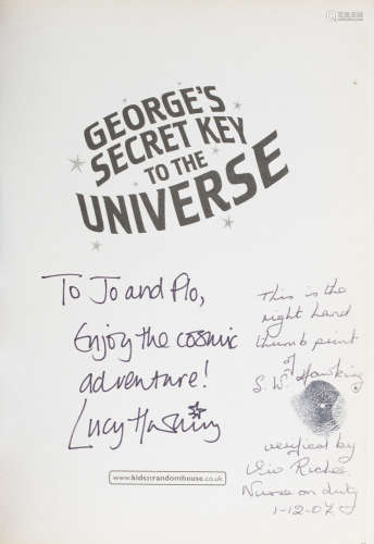 HAWKING, Stephen and Lucy. George's Secret Key to the Universe. London: Doubleday, 2007. Third