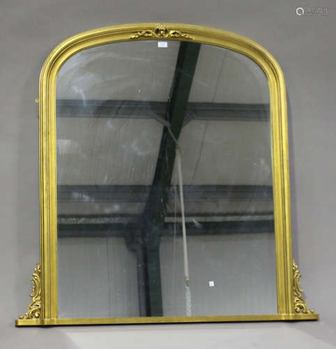 A modern Victorian style gilt painted overmantel mirror, 127cm x 127cm.Buyer’s Premium 29.4% (