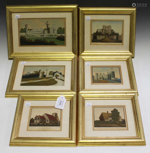 A group of six Victorian Isle of Wight sand pictures, three by Edward Dove, the others probably by