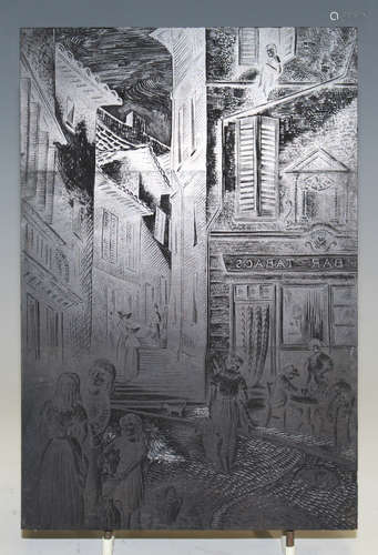 Phyllis Dawson - a group of eleven finely engraved woodcut printing blocks, all depicting exterior