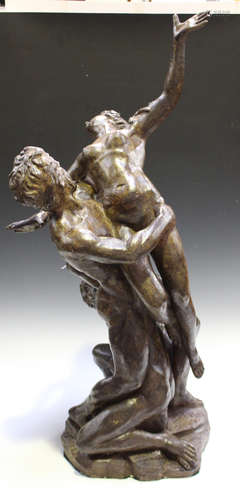 After Giambologna - Rape of the Sabine Women, a late 20th century bronzed composition figure group