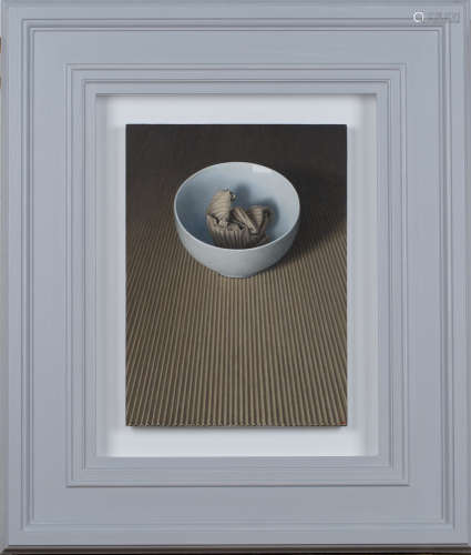 David Denby - 'Tesco Bowl' (Still Life), oil on board, signed with initials and dated '18 recto,