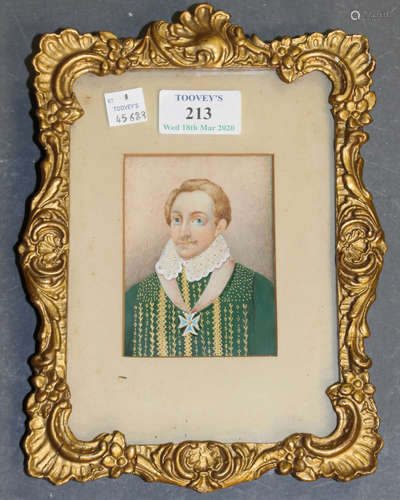 Circle of George Perfect Harding - 'Lord Darnley' (Miniature Half Length Portrait of a Gentleman),