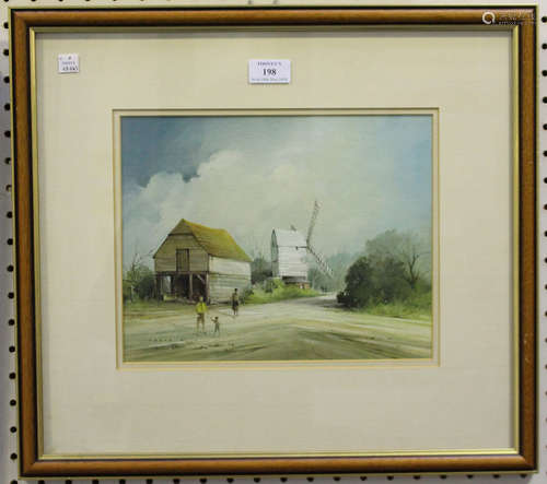 Hagop Kasparian - 'The Barn nr Oldlands Mill, Keymer', oil on canvas-board, signed recto, titled and