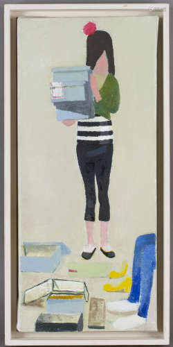 Charles Williams - 'Little Shoe Shop Girl', oil on canvas, signed, titled and dated 2012 verso, 45cm