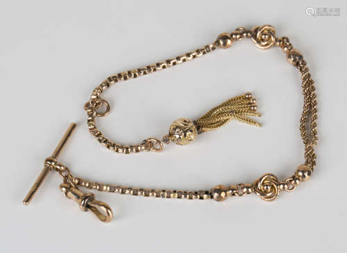 A gold dress Albertine, fitted with a swivel and a T-bar, each detailed '9c', and a tassel drop,
