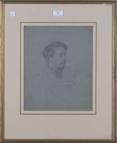 James Charles - 'A Note of My Friend Stott' (Half Length Portrait of Edward Stott), pencil with