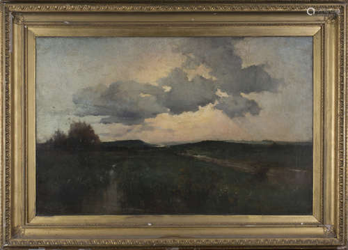 Ernest W. Appleby - Landscape at Dusk, late 19th/early 20th century oil on canvas, signed, 65cm x