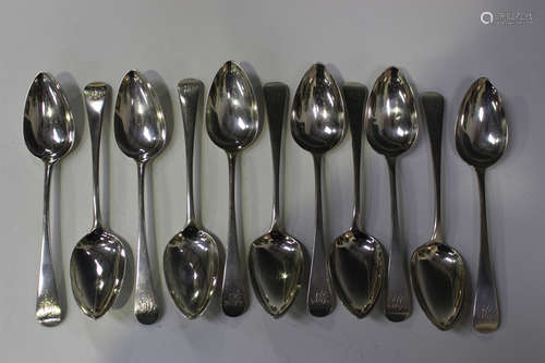 A set of six George III silver Old English pattern tablespoons, London 1803 by William Eley,