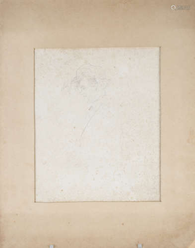 James McNeill Whistler - Study of a Man, late 19th century pencil, signed, 21.5cm x 17.5cm, together