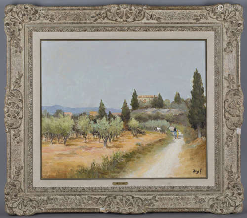 Marcel Dyf - 'Oliviers (Maussane, Provence)', 20th century oil on canvas, signed recto, titled Frost