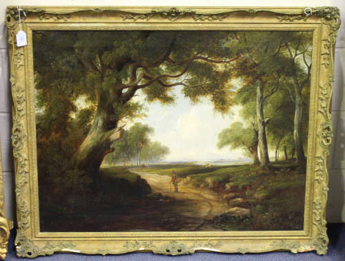 Circle of Alexander Nasmyth - Landscape with Figures on a Country Path in a Woodland, 19th century