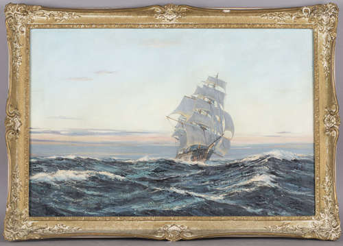 Henry Scott - 'Eventide' (Clipper in Full Sail), 20th century oil on canvas, signed recto, titled