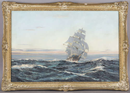 Henry Scott - 'Eventide' (Clipper in Full Sail), 20th century oil on canvas, signed recto, titled