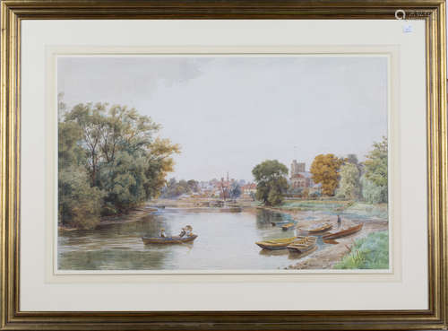 William Bradley - 'Twickenham', watercolour, signed, titled and dated 1886 recto, label verso,