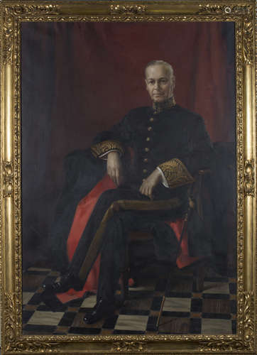 James P. Barraclough - Full Length Portrait of William Joynson-Hicks, 1st Viscount Brentford, oil on